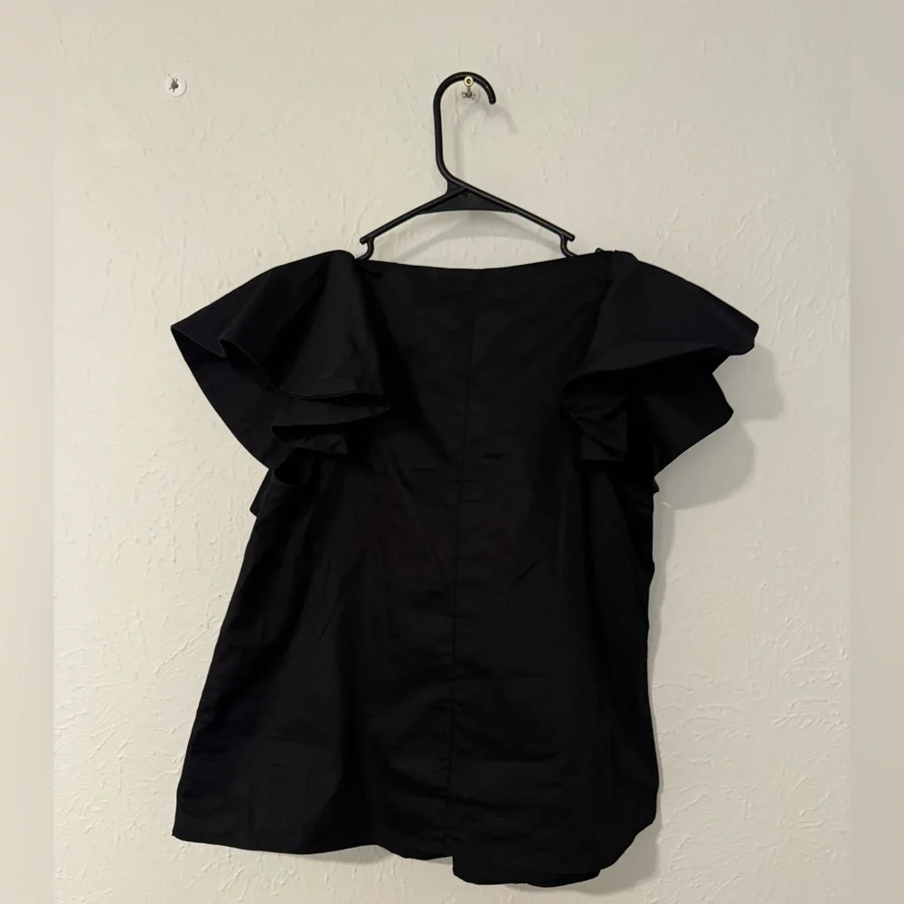 Tuckernuck Pomander Place Flutter Sleeve Neck Black Size XS - Picture 3 of 5